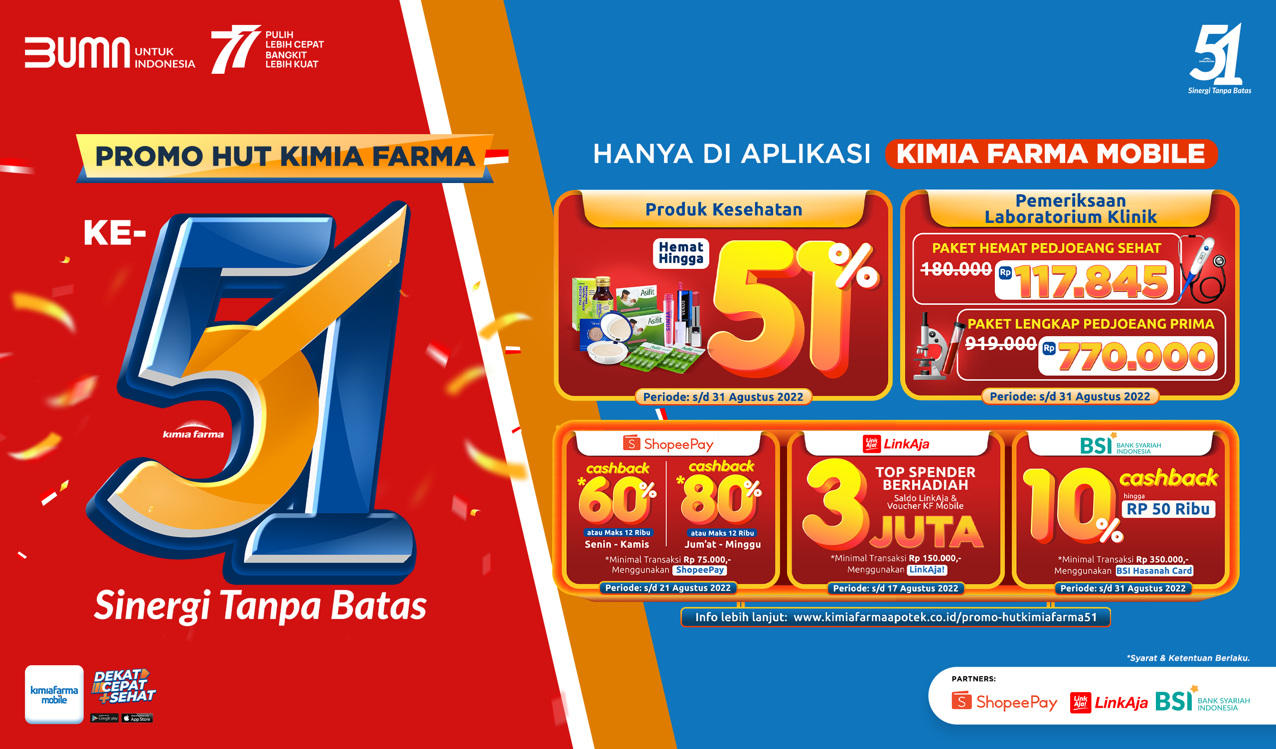 You are currently viewing PROMO HUT KIMIA FARMA KE-51 SINERGI TANPA BATAS